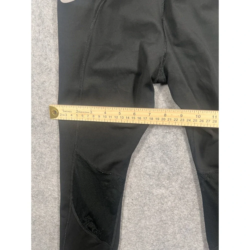 Nike Dri-FIT Running Leggings XS Black Mesh‎ Panels Pocket